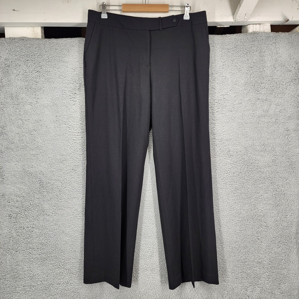 Calvin Klein Womens Black Classic Fit Straight Leg Dress Pants Size 14 PT1704